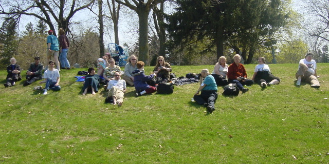The audience for the softball game