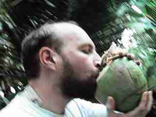 Steven Cain with coconut