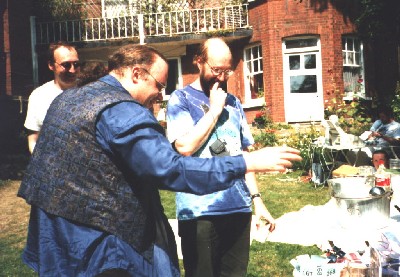 Mark Plummer and Steven Cain drinking punch