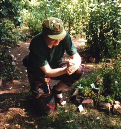 Caroline Mullan in the undergrowth